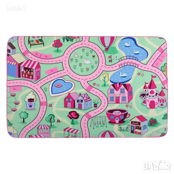 Декоративен правоъгълен розов фермерски килим с път 150x100 см, снимка 1