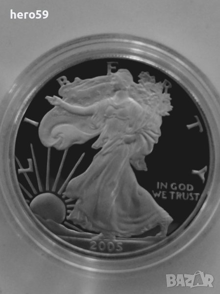 1 сребърен долар 2005 год./2005-W $1 EAGLE PCGS/ , снимка 1