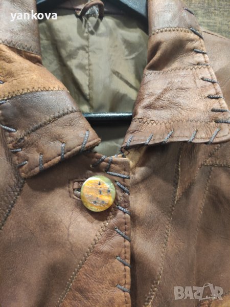 Естествена кожа дамско яке тип сако , снимка 1