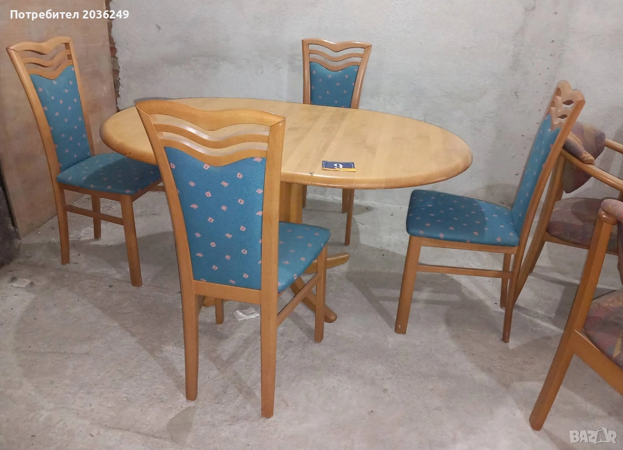 Комплект масивна разтегателна маса- Автомат с 4 стола, снимка 1