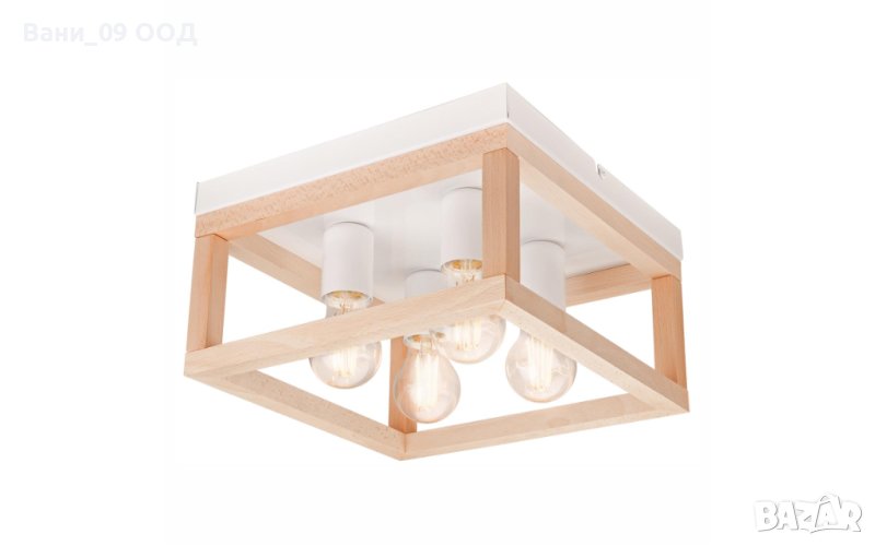 Модерна лампа от дърво и метал , снимка 1