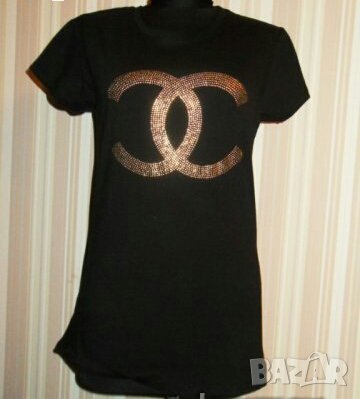 Черна блузка с камъни, снимка 1