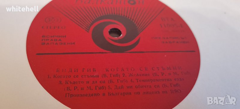 Енди Гиб - Когато се Стъмни - грамофонна плоча, снимка 1