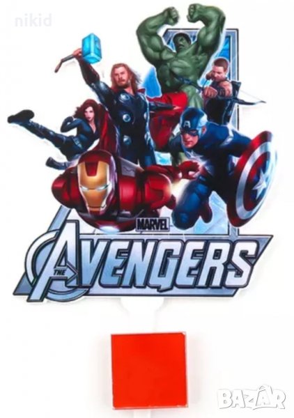 Avengers Марвел Батман Капитан Америка Хълк Отмъстителите Айрън Happy Birthday пластмасов топер , снимка 1