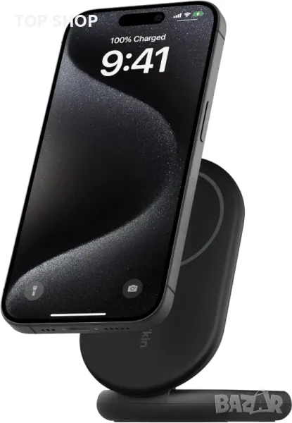 Зарядно устройство Belkin BoostCharge MagSafe, магнитна сгъваема стойка за безжично зареждане 15 W, снимка 1