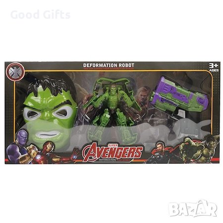 Комплект Пистолет, Маска, Трансформърс на Хълк, снимка 1