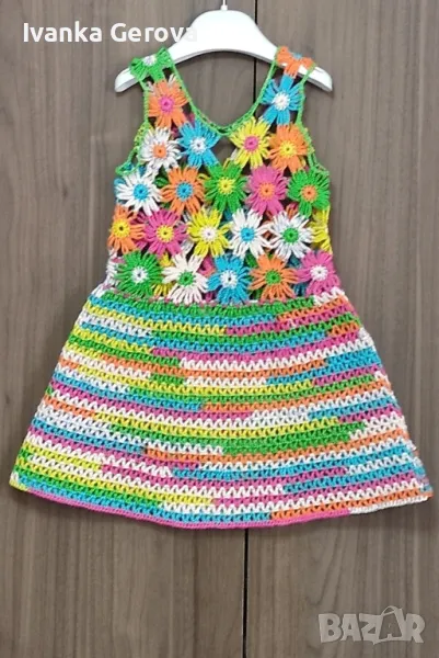 Ръчно изработена детска рокличка от чист памук, снимка 1