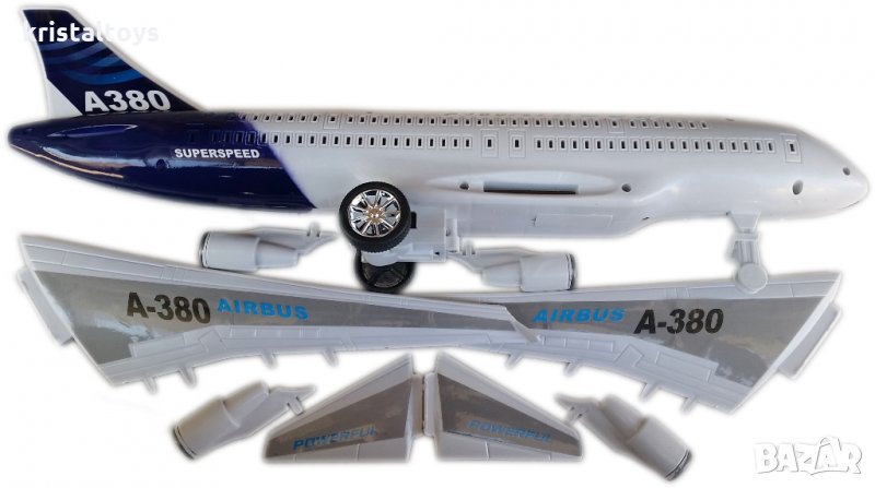 Детска играчка Механичен сглобяем самолет - голям, снимка 1