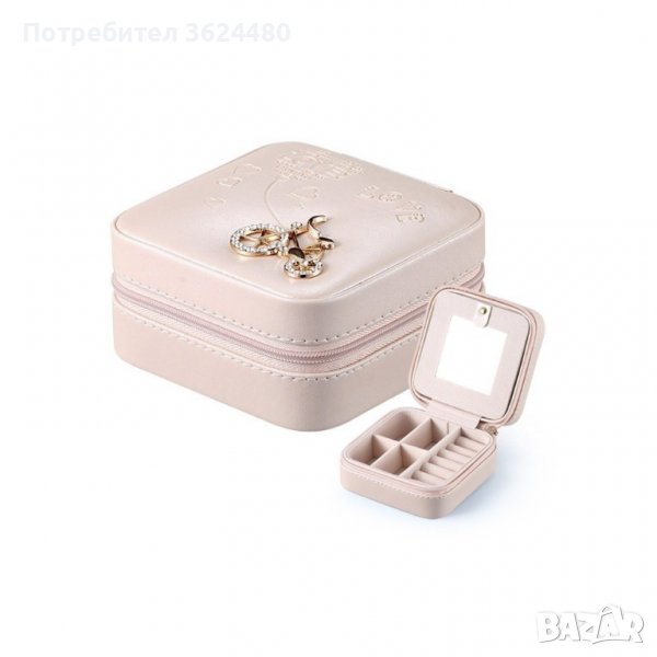 Кокетна малка кутия за бижута с огледало и декорация Айфелова кула, снимка 1