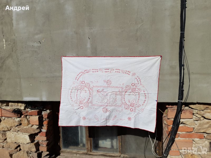 Старинен бродиран ковьор,покривка за стена #203, снимка 1