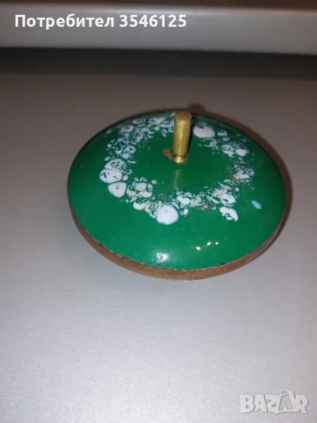 Зелен емайлиран съд от ГДР , снимка 1