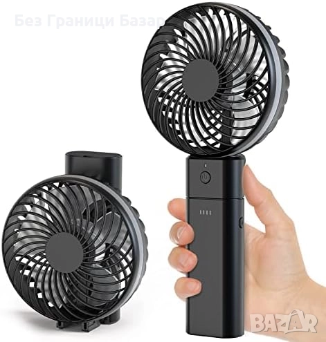 Нов Преносим мини вентилатор 5 скорости + Power Bank 5200mAh Охлаждане, снимка 1