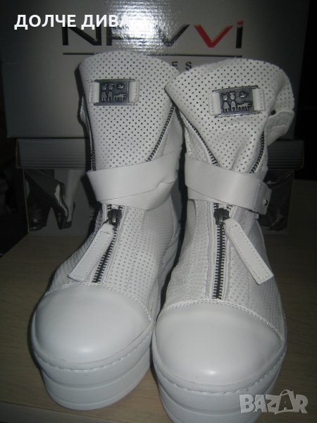 НАМАЛЕНИЕ-дамски кецове естествена кожа бяли , снимка 1