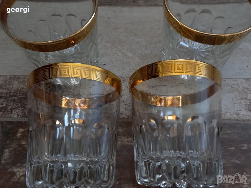 четири чаши за уиски Ritz с позлата , снимка 1