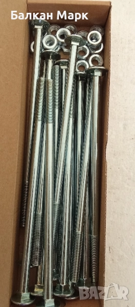 Коларски болтове с гайки – 10x220, DIN 603, поцинковани,15бр. (внос от Германия), снимка 1