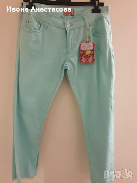 ЕЛАСТИЧЕН ЗЕЛЕН ПАНТАЛОН, снимка 1