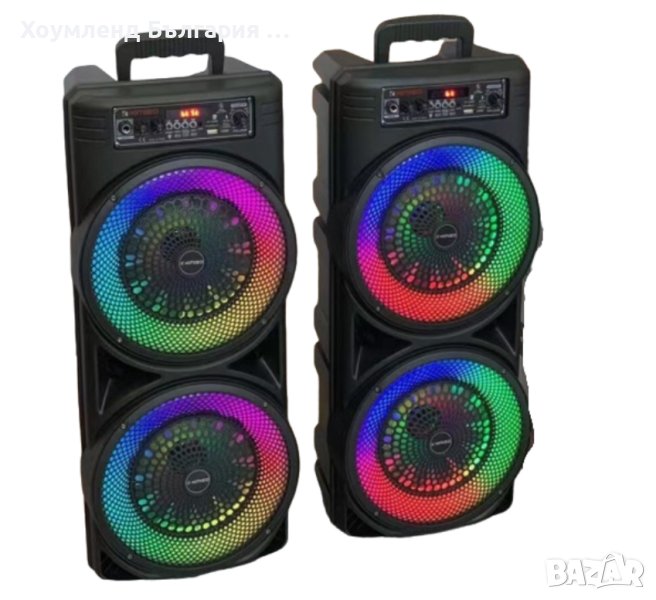 Караоке HiFi 2x8,5 мощна Bluetooth колона с микрофон, снимка 1