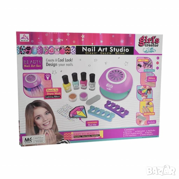 Комплект за нокти с блясък – Многоцветен, 12 части, снимка 1