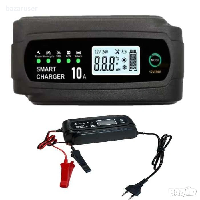 Ново Зарядно за Акумулатор Електронно -10Аmp 12-24V /A4053/258123, снимка 1