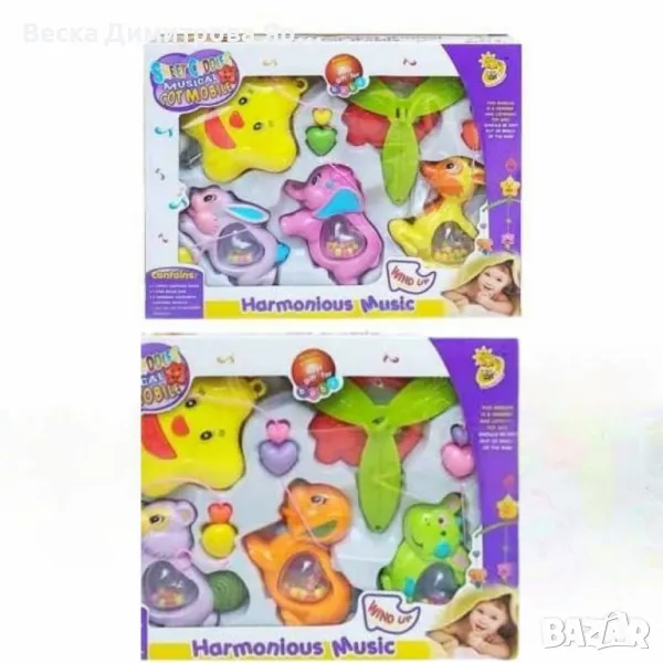 Музикална бебешка въртележка за кошара, снимка 1