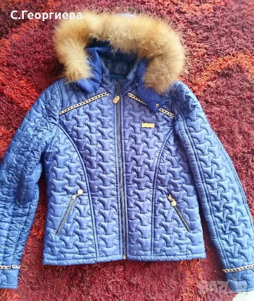 Дамско яке ELISABETTA FRANCHI с естествен пух, снимка 1