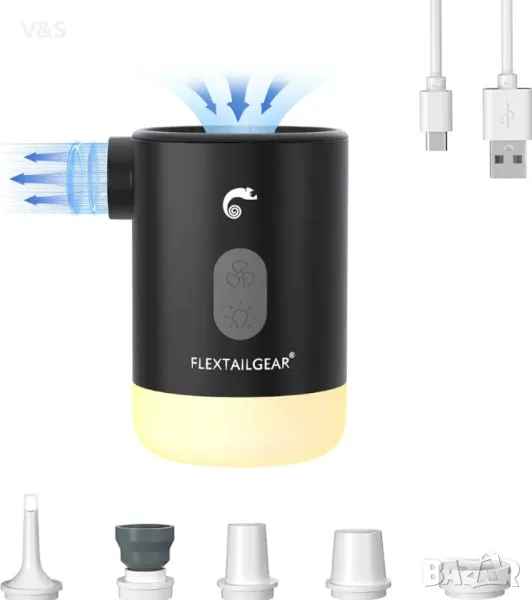 Въздушна помпа,MAX PUMP 2 PRO - 4-в-1 преносима 3600mAh акумулаторна въздушна помпа, снимка 1