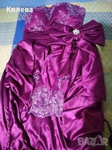 Рокля бална с брюкселска дантела+чанта+обици+подарък, снимка 4 - Рокли - 32330780