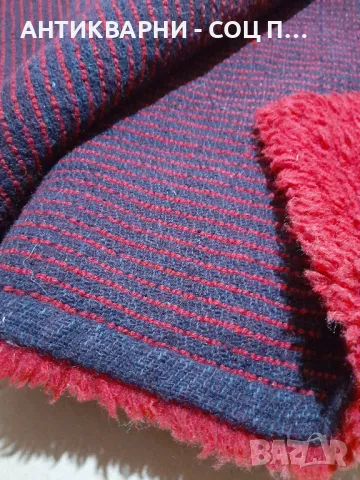 Стар Ръчно Тъкан Еднолицев Дебел Китеник  Размери 200см/105см., снимка 6 - Антикварни и старинни предмети - 48435583