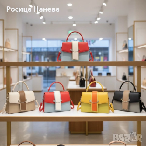 Елегантна дамска чанта в 7 цвята - компактна и стилна за всеки повод, снимка 6 - Чанти - 53270015