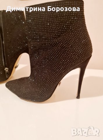 Дамски елегантни ботички на тънко токче, снимка 7 - Дамски обувки на ток - 43886741