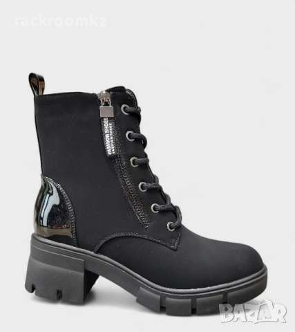Дамски зимни боти с връзки и цип 