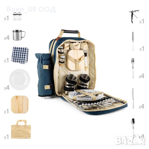 Заредена раница за пикник с много аксесоари , снимка 2 - Хладилни чанти - 40770825