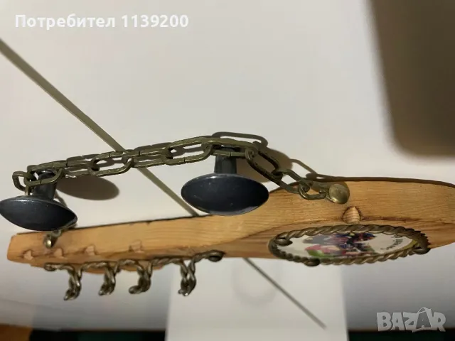 Винтидж мароканска закачалка за ключове дърво метал форма ключ, снимка 2 - Други - 48997137