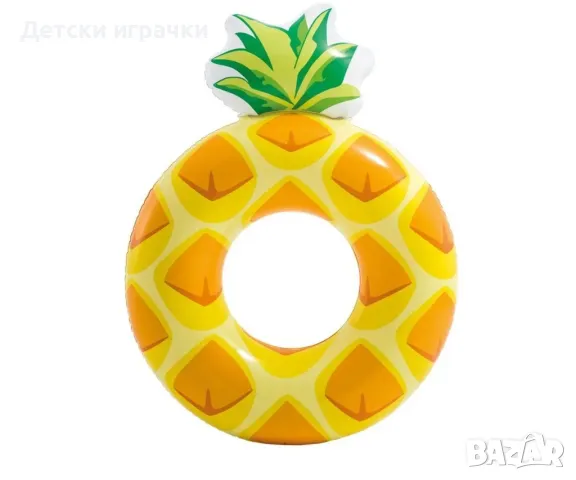 Детски надуваем пояс Intex, Ананасов дизайн, 117 х 86 см, PVC, жълт, снимка 2 - Надуваеми играчки - 49927732