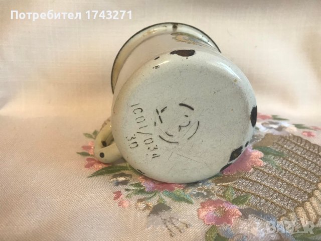 Емейлирано канче с изображение на патета подходящо за Велик ден, снимка 3 - Антикварни и старинни предмети - 40177921