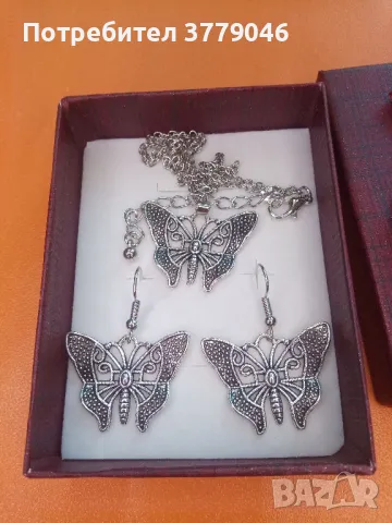 Комплект колие и обици , снимка 5 - Бижутерийни комплекти - 50386490