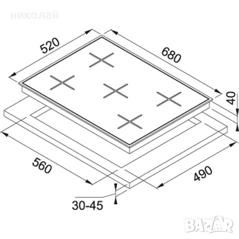 газов котлон за вграждане Franke , снимка 3 - Котлони - 43549399