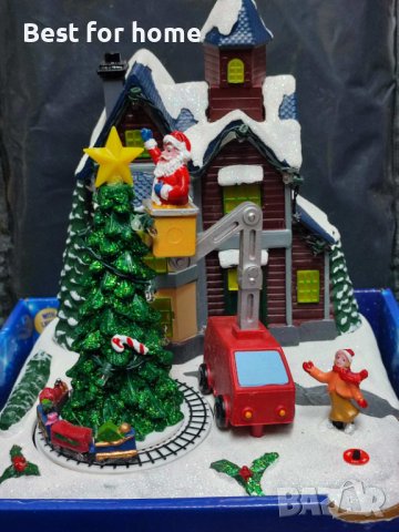 Коледна вълшебна сцена - Дядо Коледа-Светеща и музикална