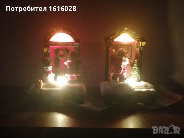 Коледна LED светеща мини сцена дядо Коледа пред вратата на MAGIC VILLAGЕ., снимка 5 - Декорация за дома - 42993376