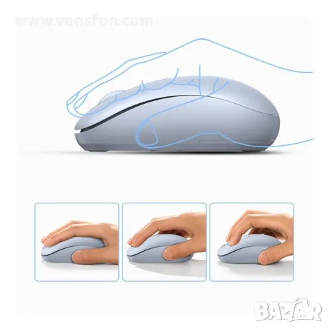 Безжична мишка МU105 2400 dpi UGREEN за Mac и PC – BLUE, снимка 4 - Клавиатури и мишки - 49401995