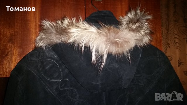 Дамско палто Bogner от 100% естествен велур, яка от естесвен косъм, снимка 3 - Палта, манта - 33566377