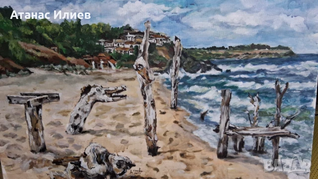 Морски пейзаж , снимка 2 - Картини - 50715839