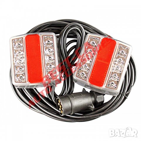 LED стопове с пет функции подходящи за ремаркета и колесари с магнит и кабел, снимка 1 - Части - 38252598