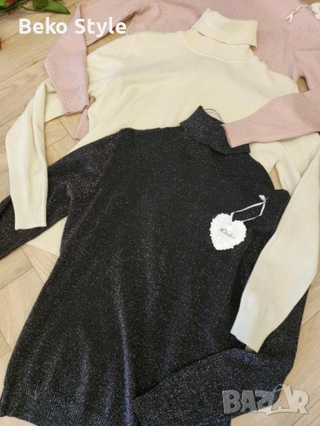 Блестяща дамска блуза с полу яка 