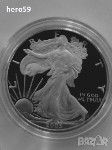 1 сребърен долар 2005 год./2005-W $1 EAGLE PCGS/ , снимка 1 - Нумизматика и бонистика - 40771104