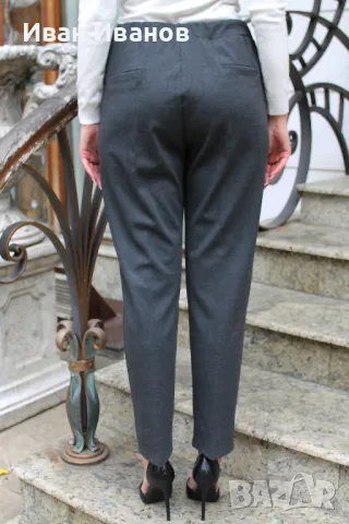 Едноцветен зимен дамски панталон 9615, снимка 8 - Панталони - 47701509