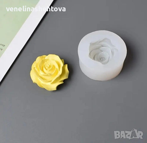 3D разцъфнала роза силиконов молд форма за свещи гипс сапун смола фондан за декорация на торта , снимка 2 - Форми - 52952358