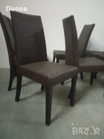 Комплект ратанови столове, снимка 5 - Столове - 43232432