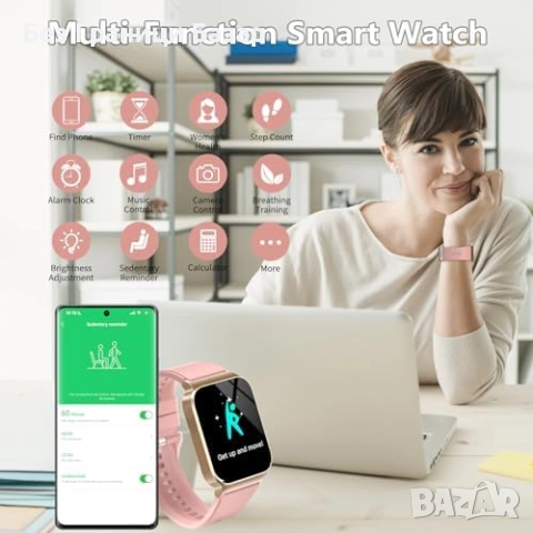 Нов Фитнес смарт часовник за Android iOS, пулс, сън и водоустойчив IP68, снимка 6 - Смарт гривни - 52520490