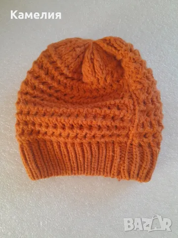 Оранжева шапка, снимка 2 - Шапки - 48497212
